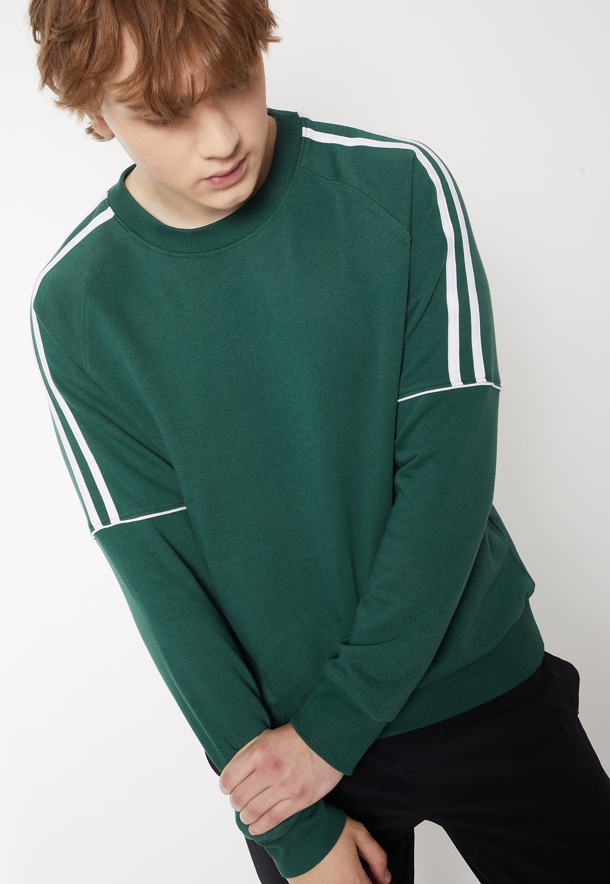 Ayke Men Side Striped Sweatshirt – Green – view 3