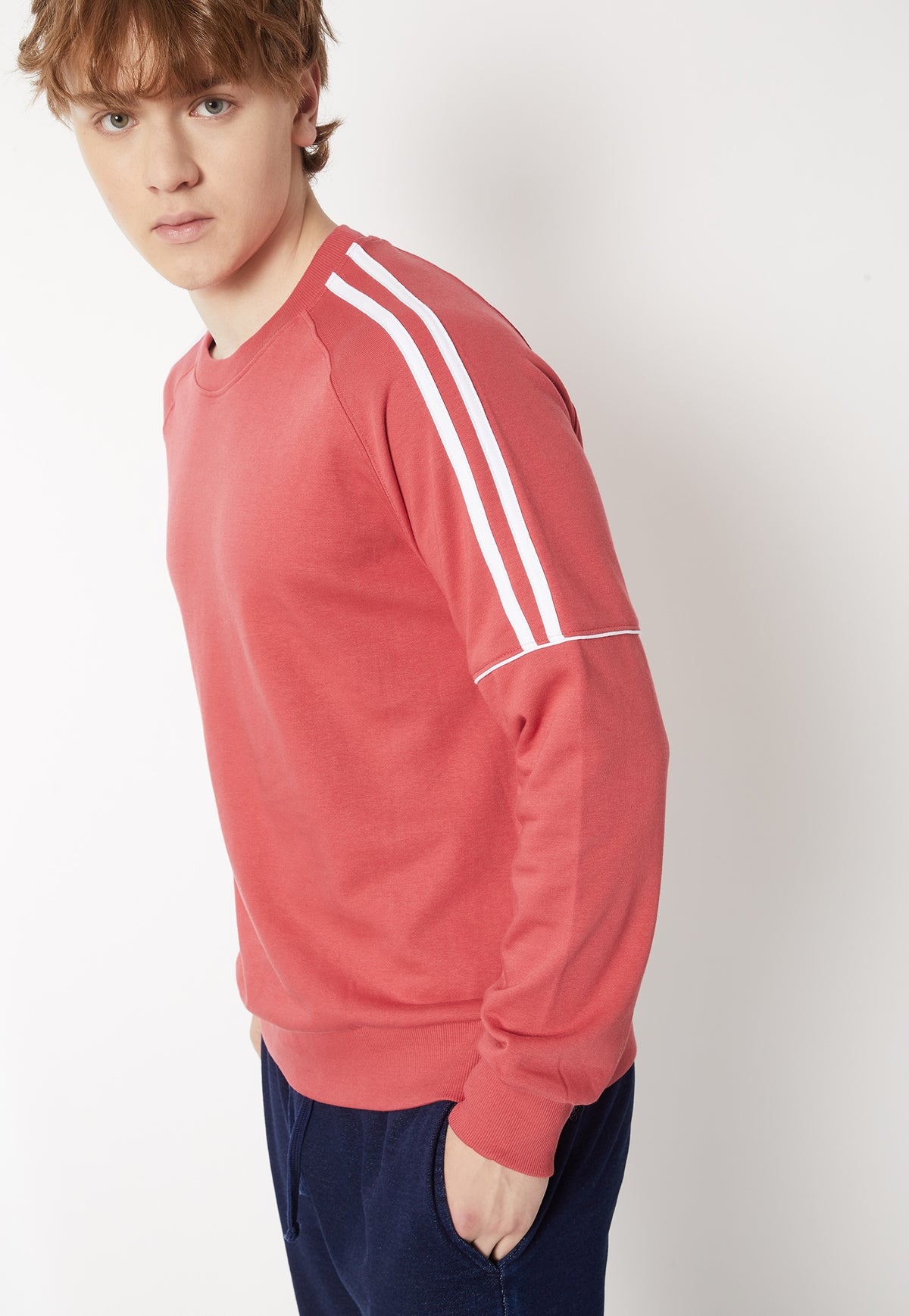 Ayke Men Side Striped Sweatshirt – Red – view 2