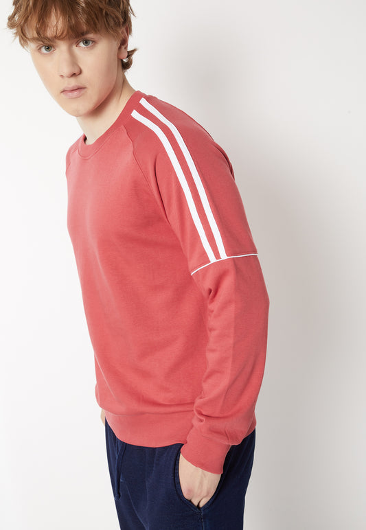 Ayke Men Side Striped Sweatshirt – Red – view 2