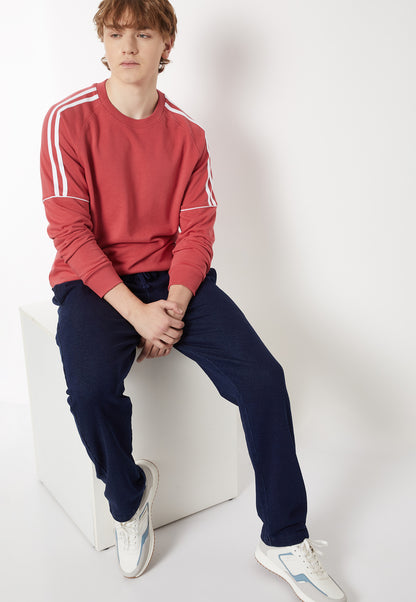 Ayke Men Side Striped Sweatshirt – Red – view 3