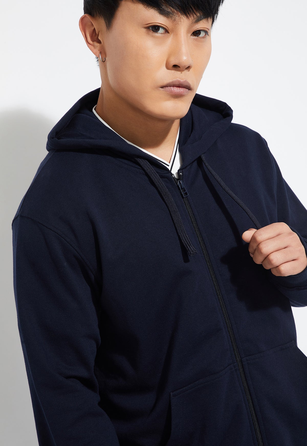 Ayke Men Solid Hooded Sweatshirt – Blue – view 3