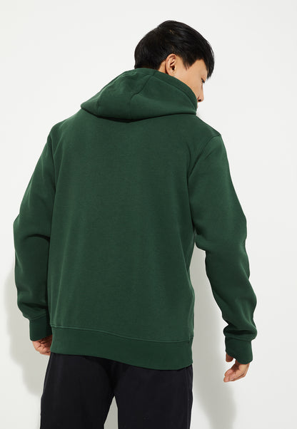 Ayke Men Solid Hooded Sweatshirt – Green – view 2