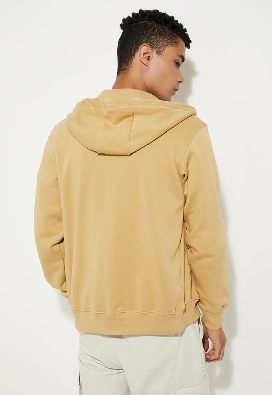 Ayke Men Solid Hooded Sweatshirt – Yellow – view 2