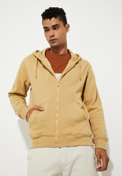 Ayke Men Solid Hooded Sweatshirt – Yellow – view 4
