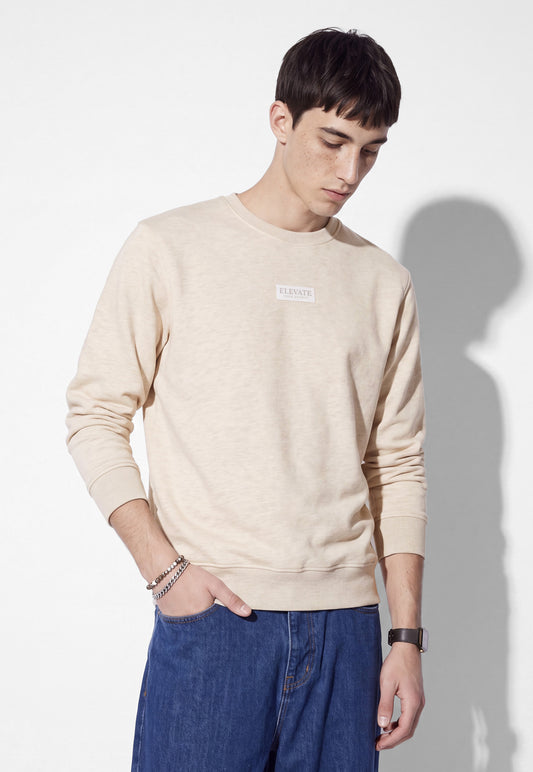 Ayke Men Solid Sweatshirt – Beige – view 1