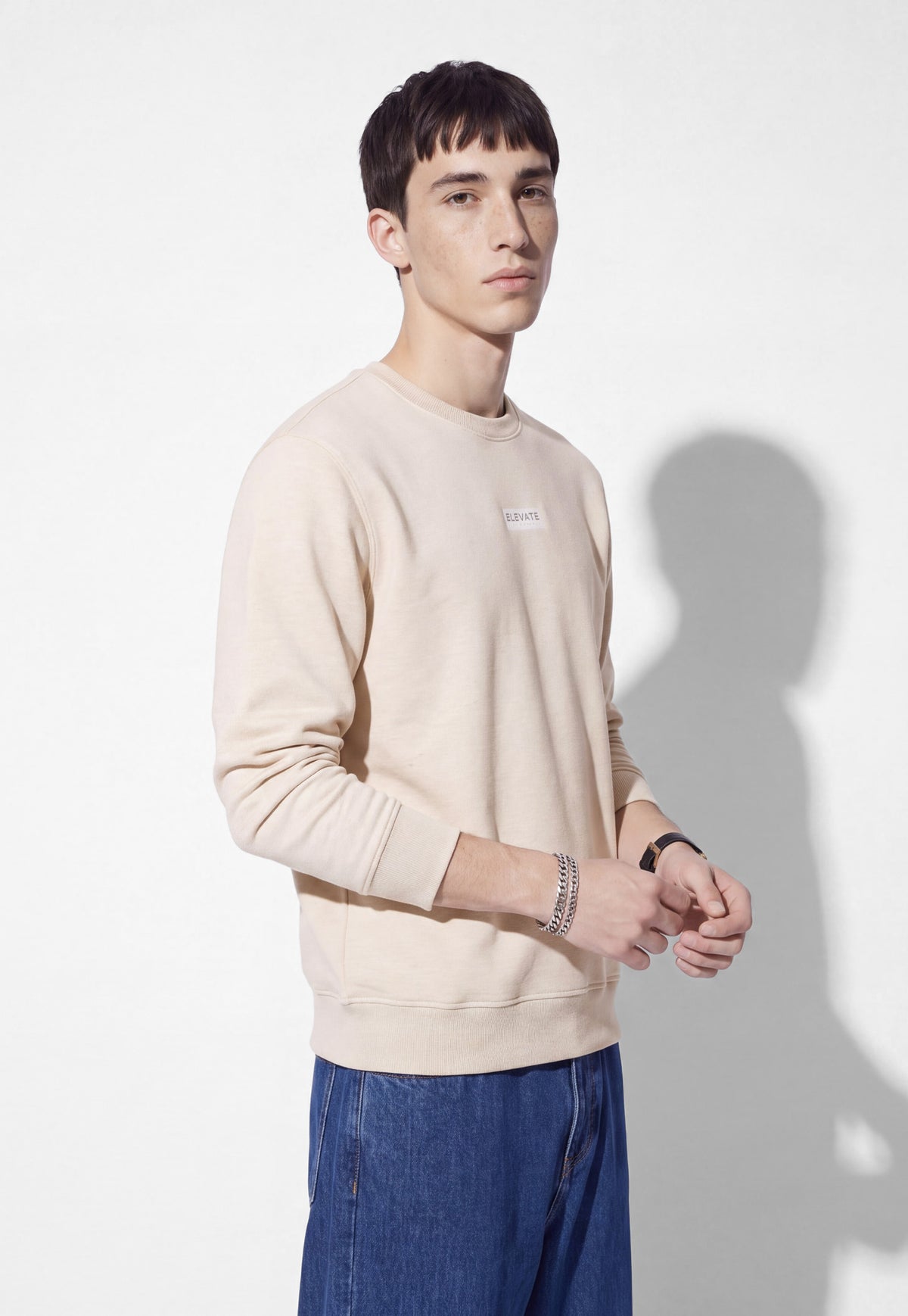 Ayke Men Solid Sweatshirt – Beige – view 2