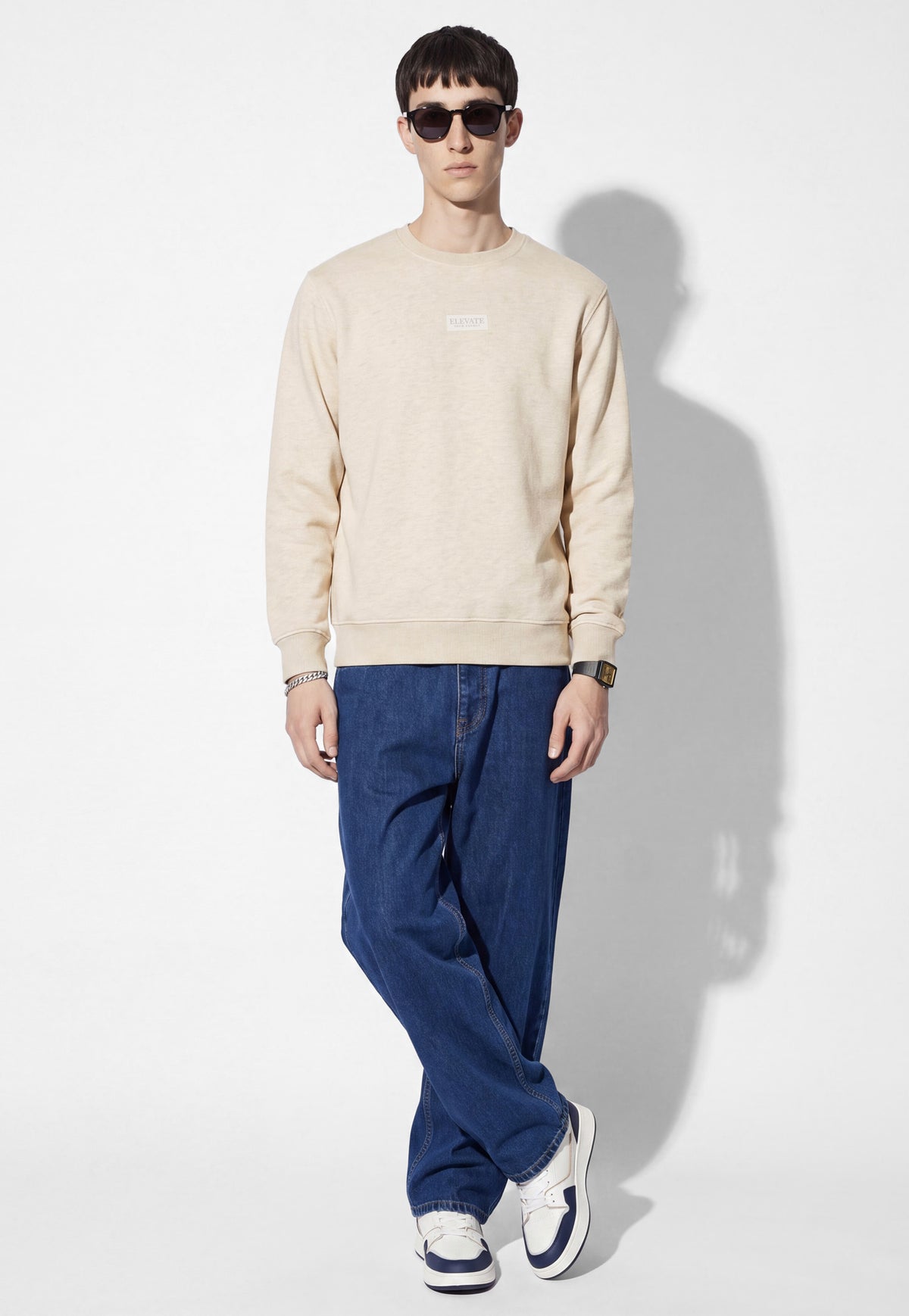 Ayke Men Solid Sweatshirt – Beige – view 3