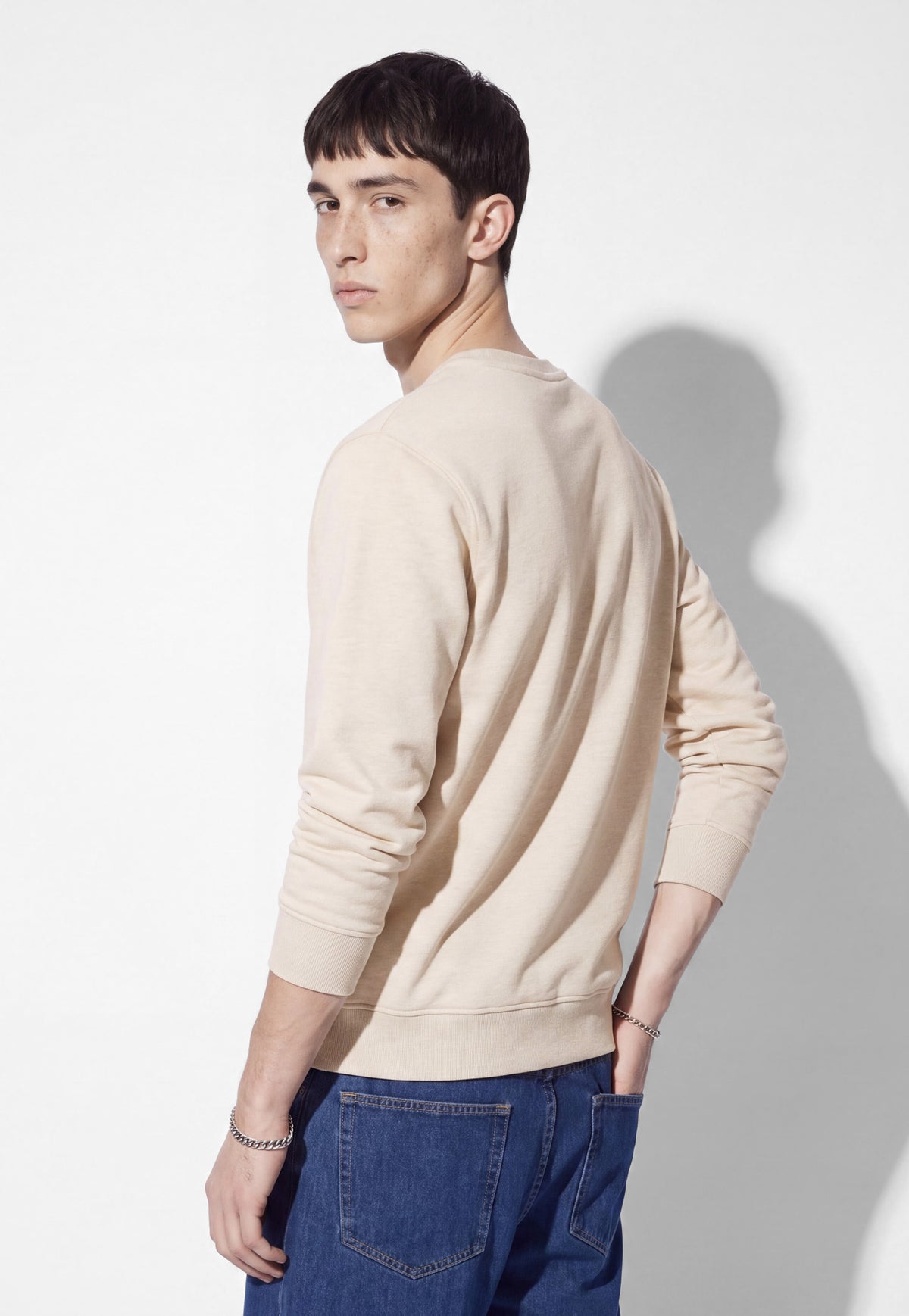 Ayke Men Solid Sweatshirt – Beige – view 5