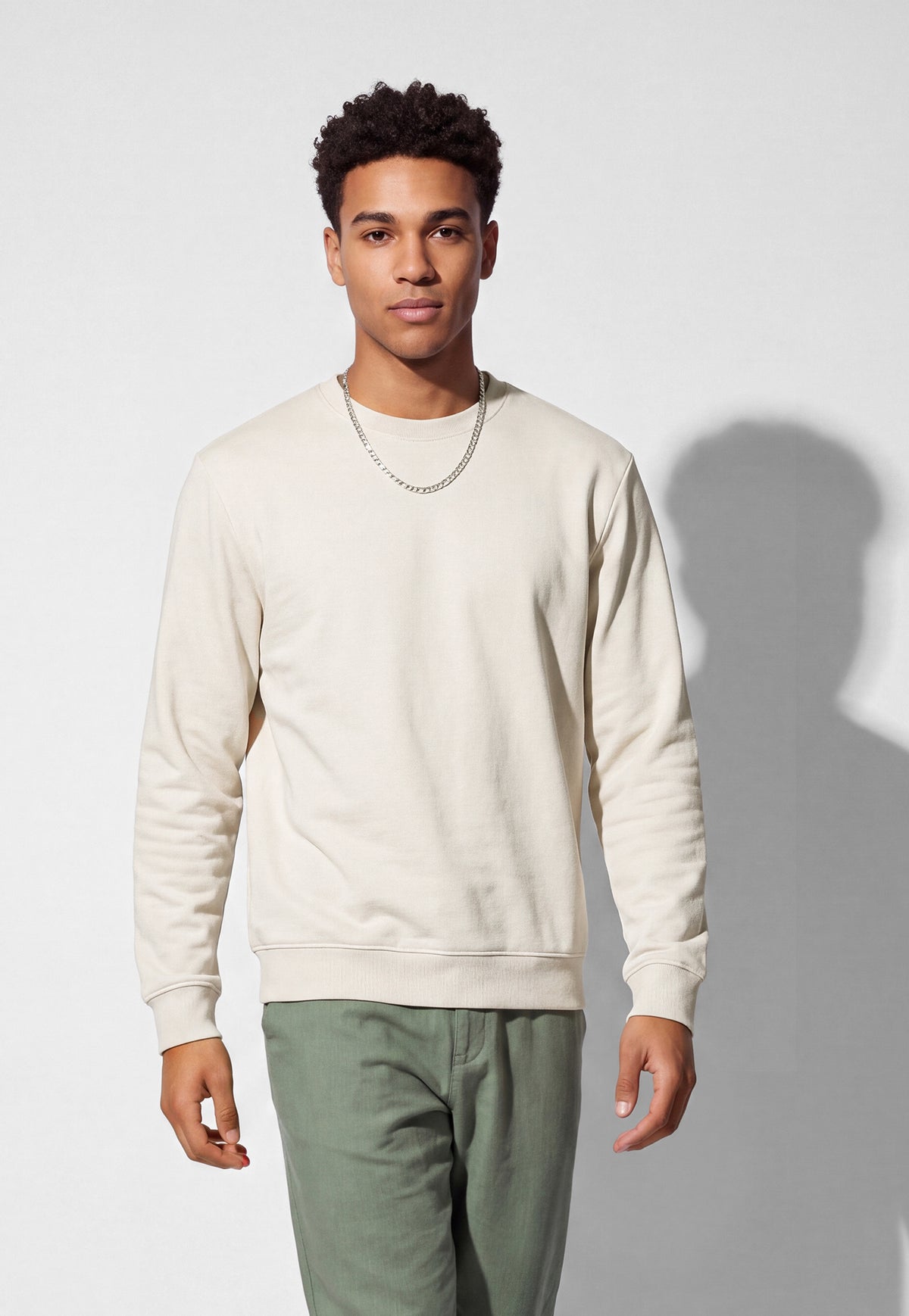 Ayke Men Solid Sweatshirt – Beige – view 1