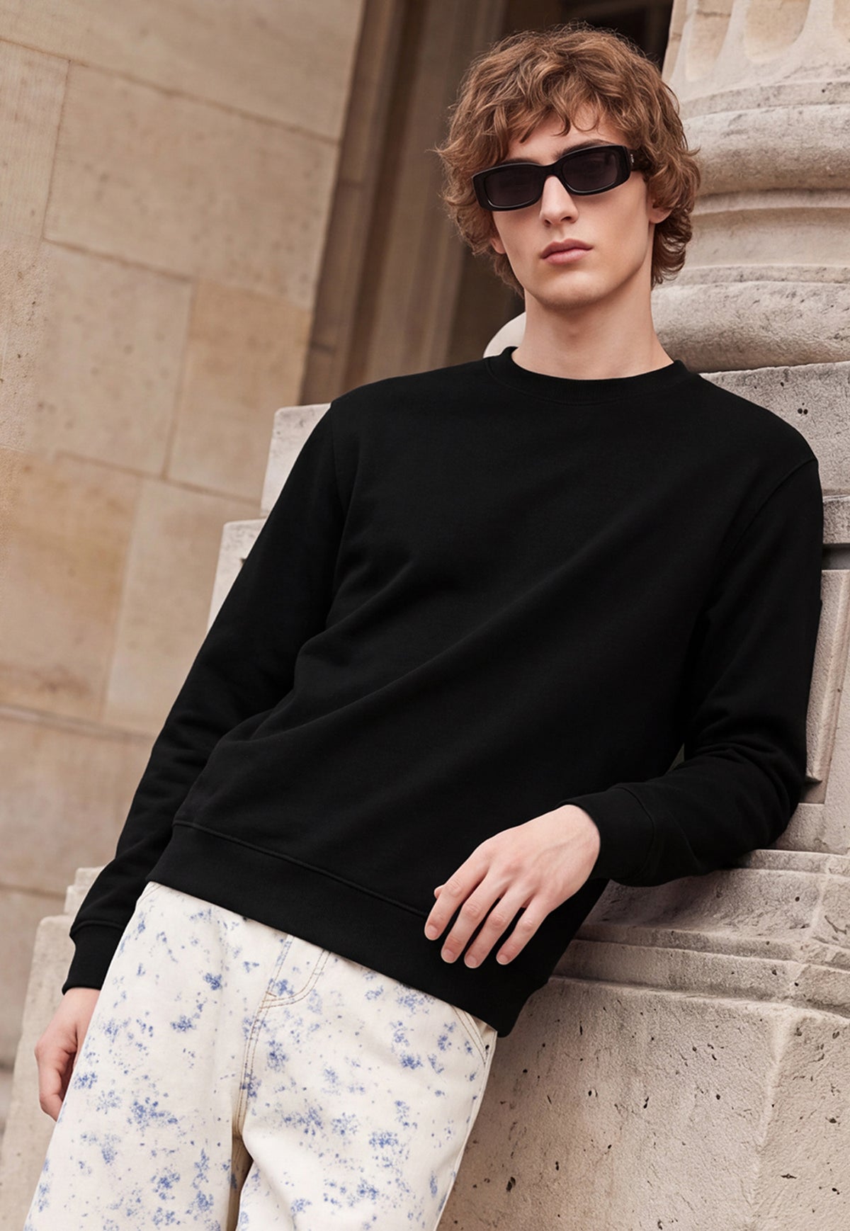 Ayke Men Solid Sweatshirt – Black – view 1