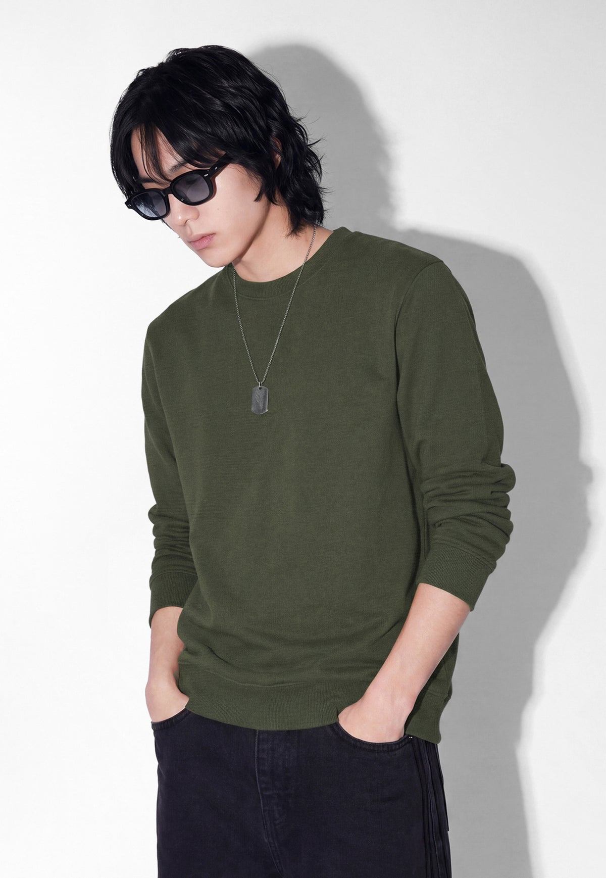 Ayke Men Solid Sweatshirt – Green – view 1