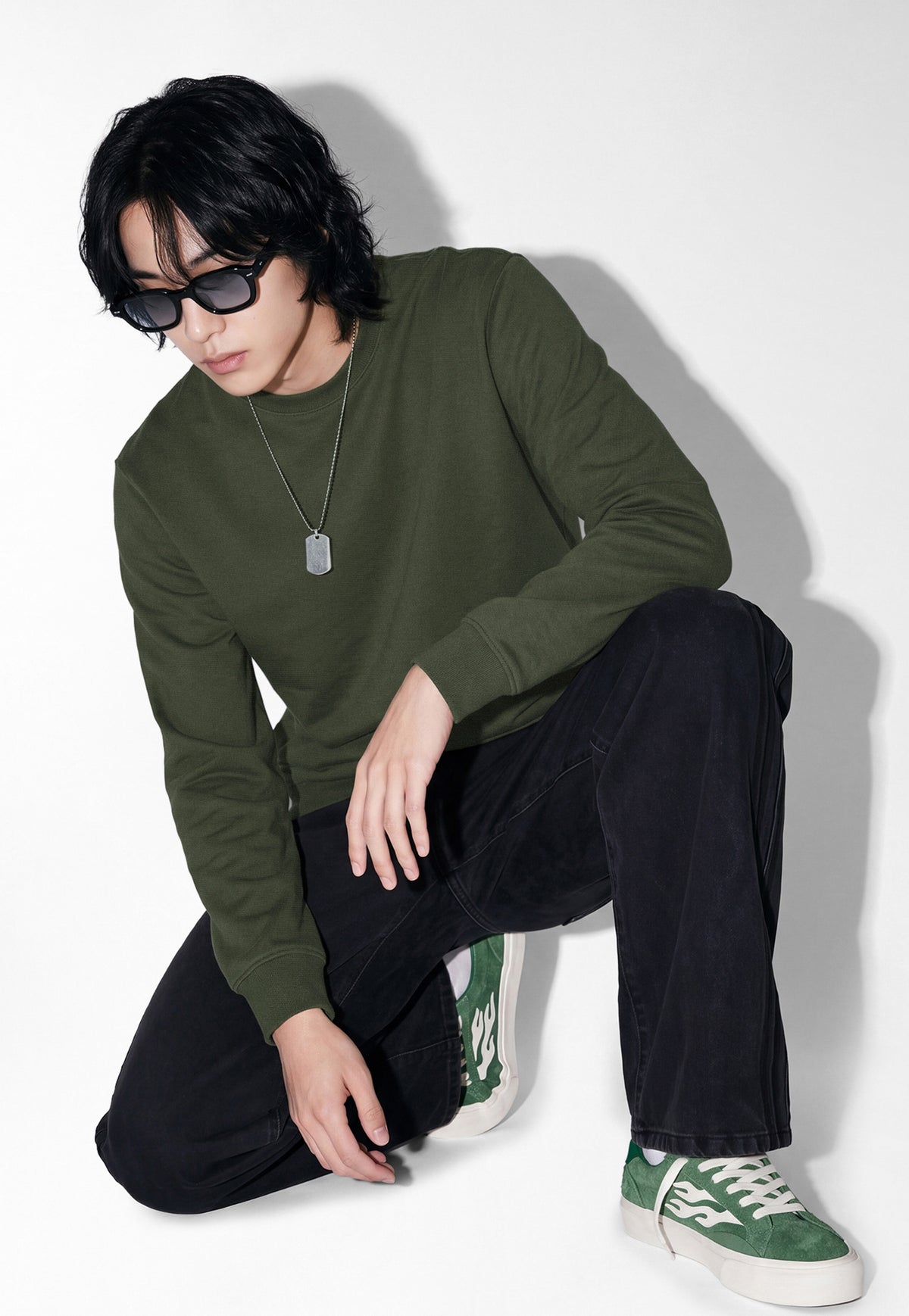 Ayke Men Solid Sweatshirt – Green – view 3