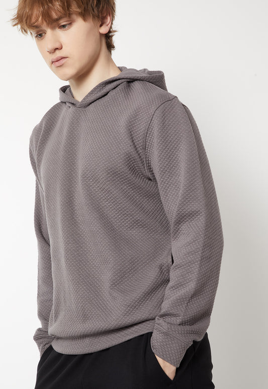 Ayke Men Textured Hooded Sweatshirt – Grey – view 2