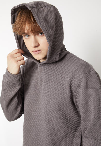 Ayke Men Textured Hooded Sweatshirt – Grey – view 3