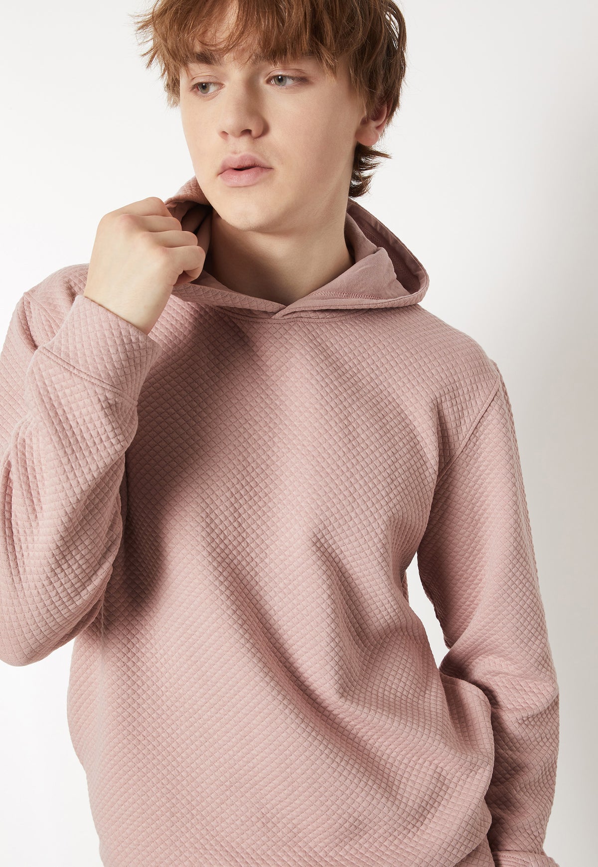 Ayke Men Textured Hooded Sweatshirt – Pink – view 1