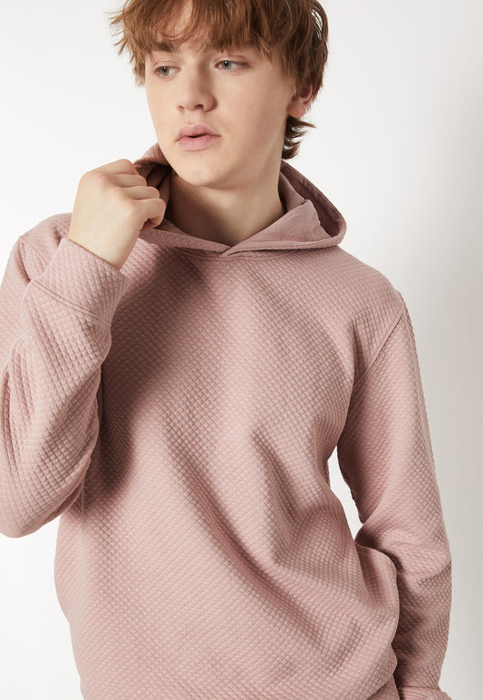 Ayke Men Textured Hooded Sweatshirt – Pink – view 1