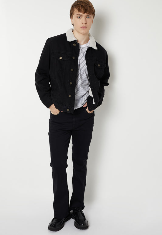 Ayke Men Washed Denim Jacket – Black – view 2