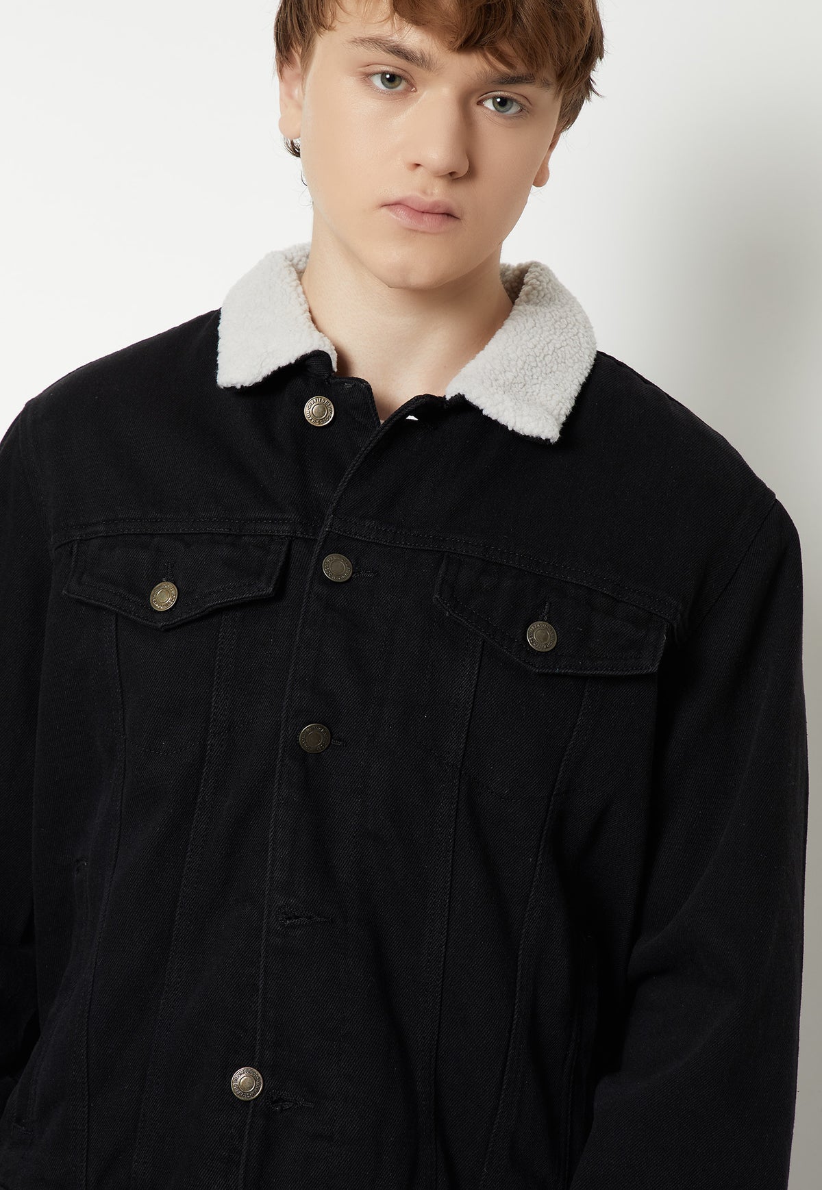 Ayke Men Washed Denim Jacket – Black – view 3