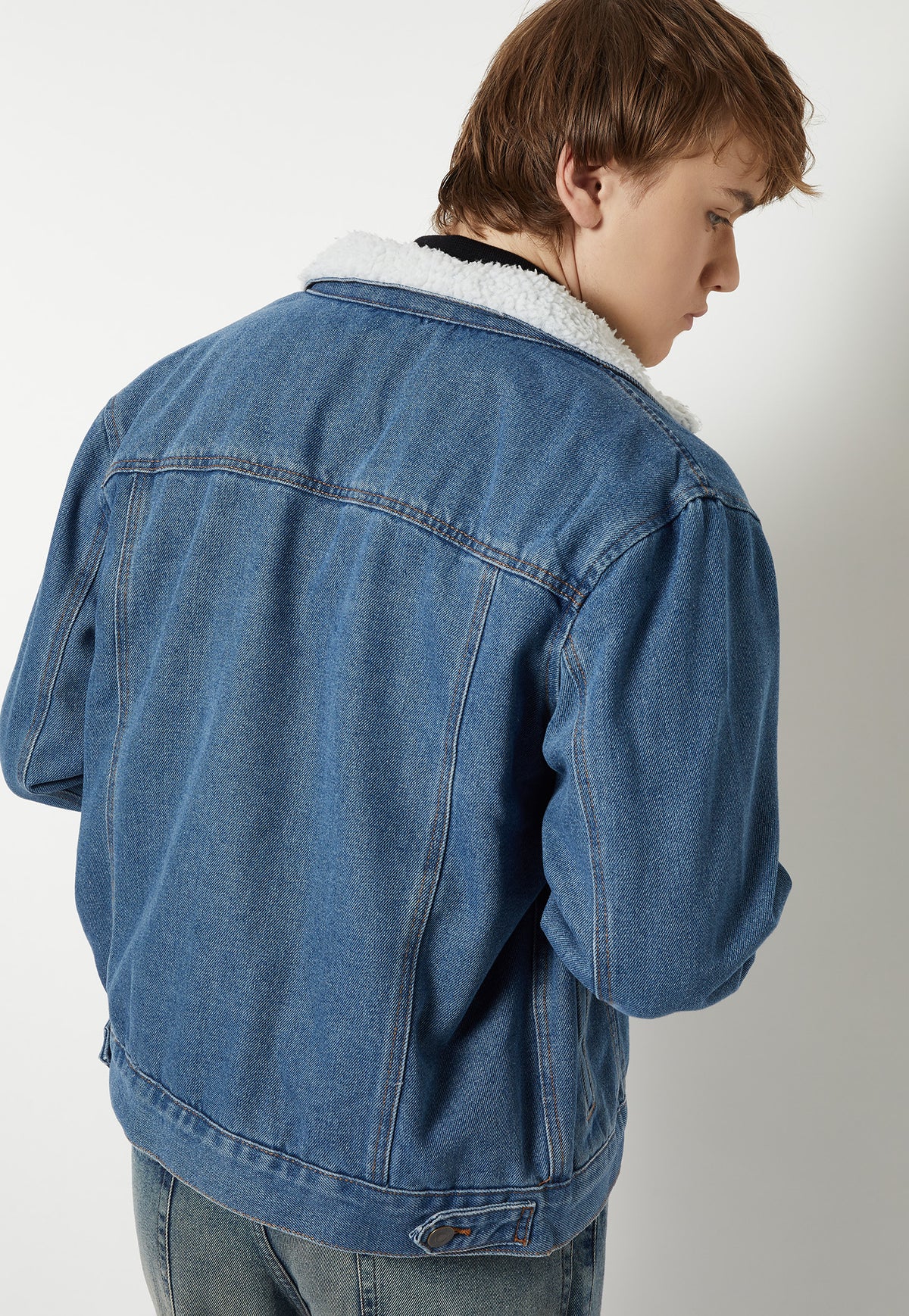 Ayke Men Washed Denim Jacket – Mid Blue – view 2